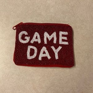 Brand new-never used-Game Day seed bead beaded coin purse pouch ID holder